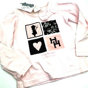 Holly Hobbie Baby Shirt Size 12/18m Pink Long Sleeve Bow Top Sequin Vintage